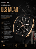Reloj Original Sanda 6157 Negro Dorado